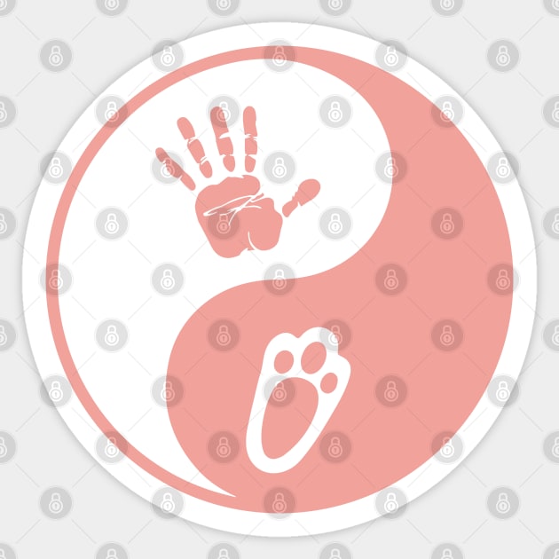 Cute pawprint handprint ying yang for rabbit owner Sticker by Selma22Designs